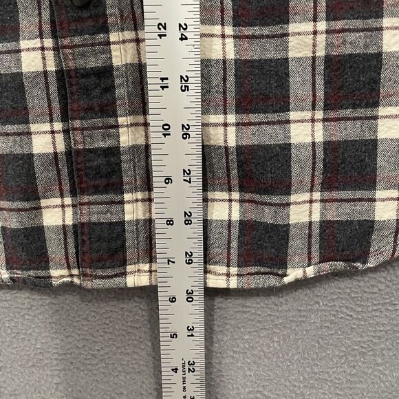 J. Crew Shirt Mens Large Gray Plaid Workshirt Flannel Heavy Cotton Vintage 90s - Picture 6 of 7